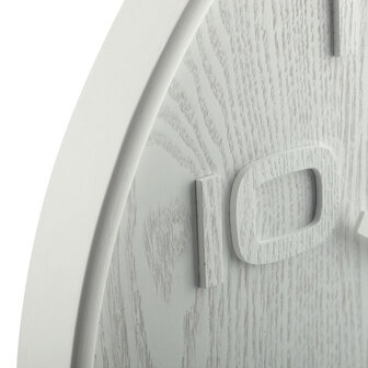 NeXtime NE-3095WI Wandklok Dia. 53 X 3 Cm, Hout, Wit, &#039;Wood Wood Big&#039;