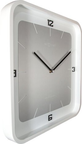 NeXtime NE-3518WI Wandklok Square Wall 40 X 40 X 4 Cm Wit